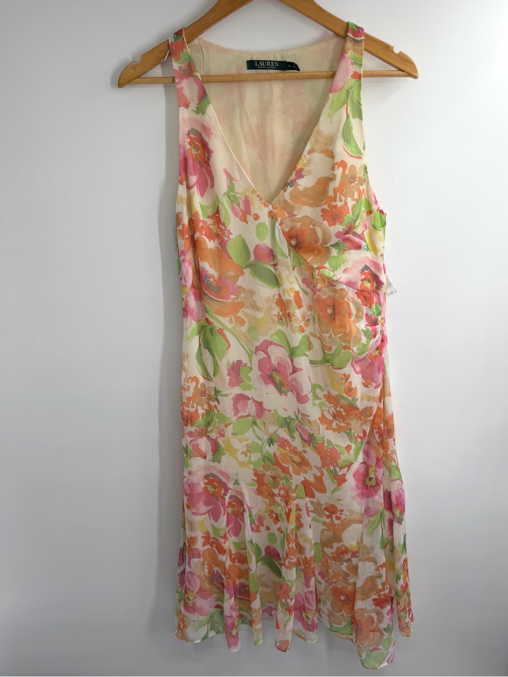 Ralph Lauren Floral Cocktail Party Dress size 10 Medium - Picture 4 of 12